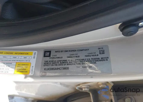 2017 Chevrolet Spark 1Lt Cvt from USA, damaged, VIN KL8CD6SA4HC739935